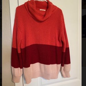 Skies are Blue colorblock cowl neck